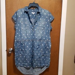 Star patterned denim dress